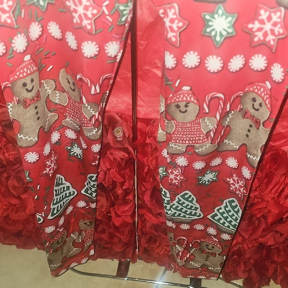 Justice Girls Red Gingerbread Holiday Leggings Size 12